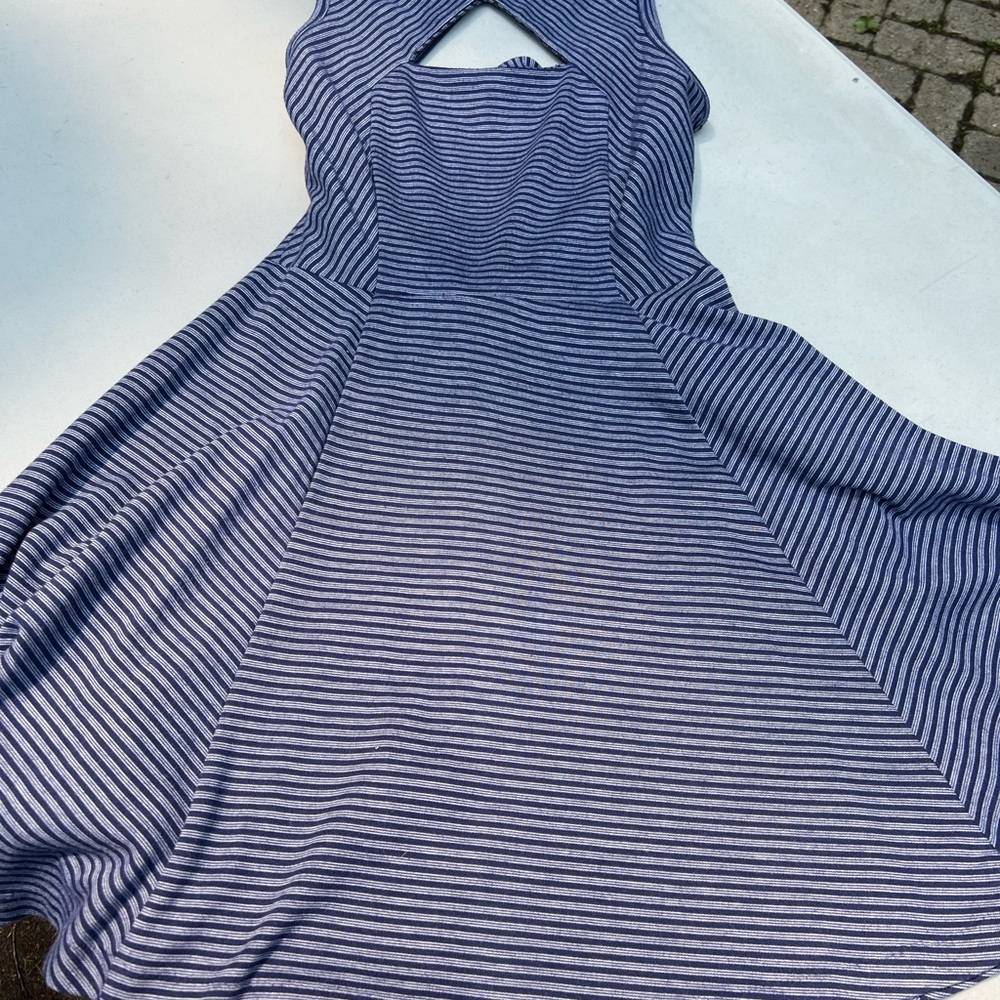 BB Dakota Blue and White Backless Dress